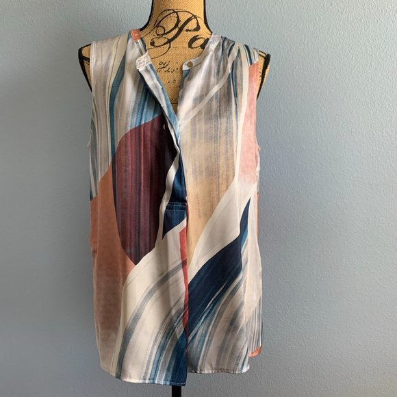 Donna Karan Tops - Donna Karen New York Abstract Watercolor Blouse